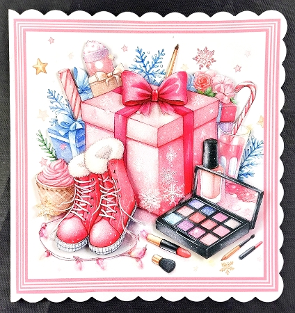 10 Christmas Girls Presents Card Fronts 8x8inches. JPEG by Linda Short