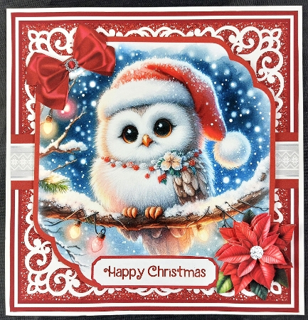 CHRISTMAS OWL 6x6 by Linda Short