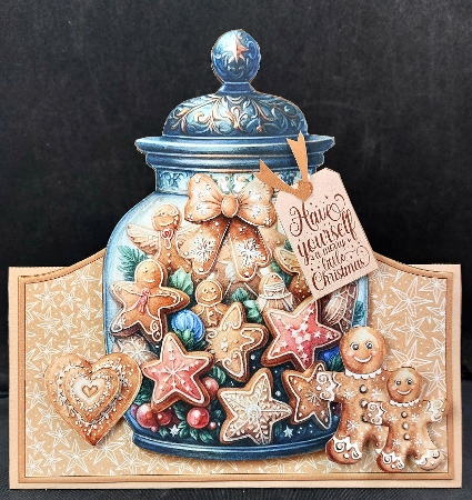 Christmas Cookie Jar Tent Card-2 by Linda Short