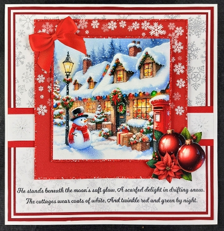 SNOWMAN IN THE LANE 6x6 5x7 by Linda Short