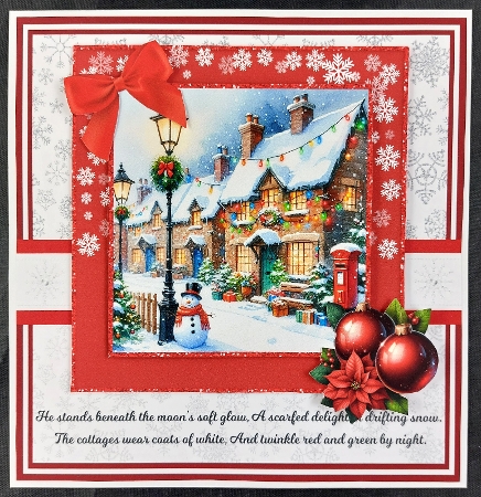 SNOWMAN IN THE LANE 6x6 5x7 by Linda Short