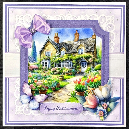 SPRING COTTAGE 6x6 5x7 by Linda Short