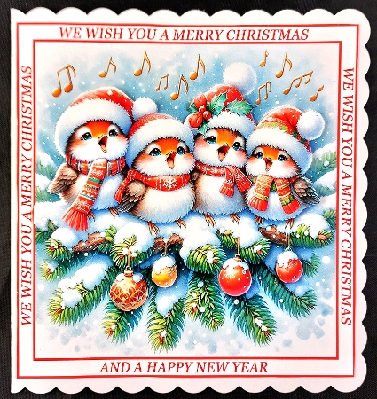Cute Robins singing Christmassongs by Linda Short