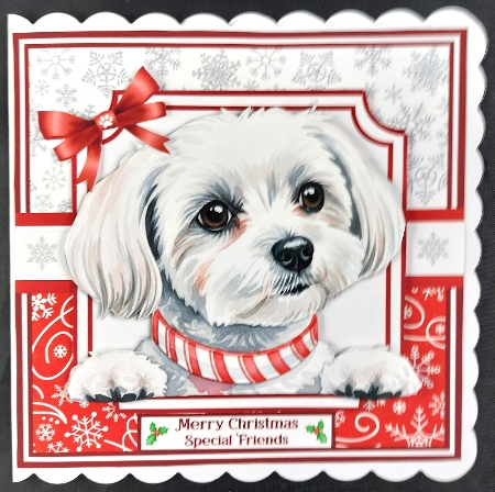 set 1 PEEKABOO CHRISTMAS DOGS 6x6 5x7  by Linda Short