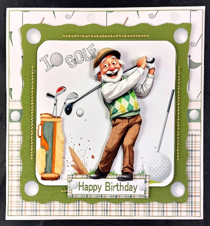 7x7 Grandpa and his golf choice of four mini kit by Linda Short