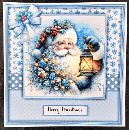 Santa with Latern - Mini Kit 6x6 by Linda Short