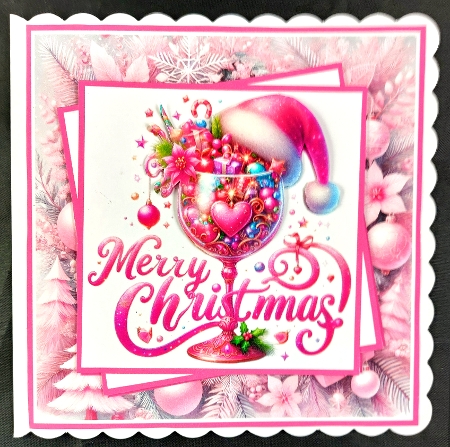 Pink Christmas Cocktails Mini Kit 8x8 *Customer Request* by Linda Short