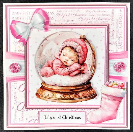 Pink Babys 1st Christmas 2 by Linda Short