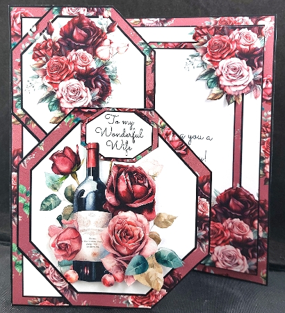 Red Wine & Roses Offset Octagon 5 x 7 Mini Kit by Linda Short