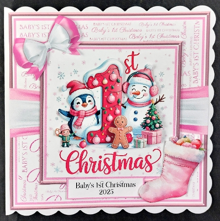 Pink Babys 1st Christmas 5 by Linda Short