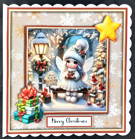 Little Christmas Fairy  Girl - Mini Kit REQUEST 8x8 by Linda Short