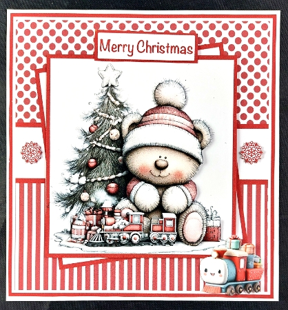 Christmas Teddy #1 Mini Kit 7x7 by Linda Short