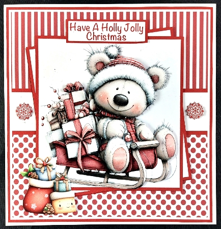 Christmas Teddy #2 Mini Kit 7x7 by Linda Short