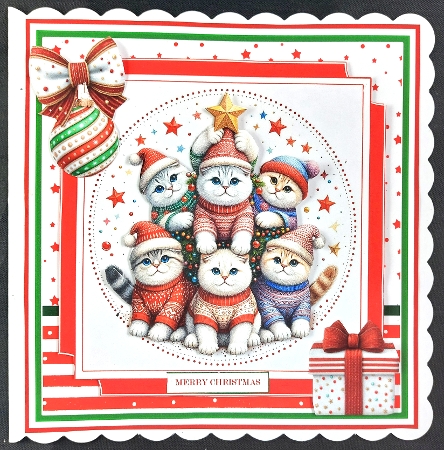 8 x 8 Festive Feline Stack by Linda Short