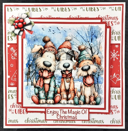 Christmas Dogs #3 Mini Kit 7x7 by Linda Short