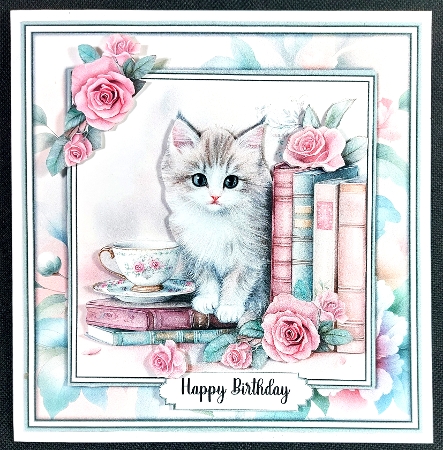 Books Cat - Mini Kit 6x6 by Linda Short