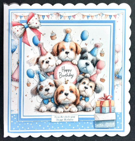 Fluffy Birthday Gang - Dogs by Linda Short