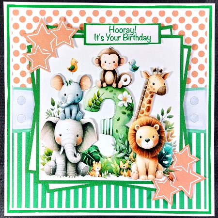 Safari Birthday #3 Mini Kit 7x7 (3) by Linda Short