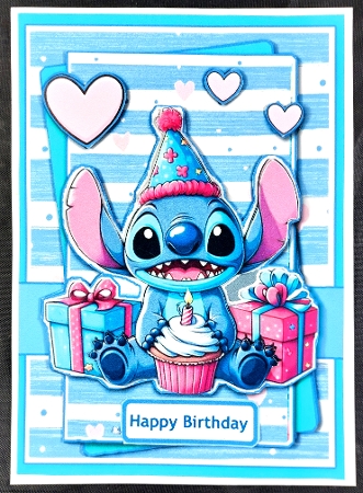 5x7 ~ Stitch Birthday by Linda Short