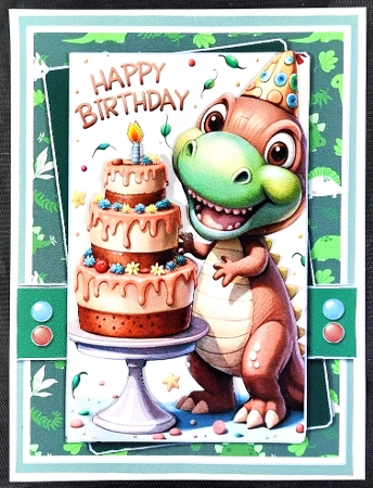 5x7 ~ Dinosaur Birthday Boy by Linda Short