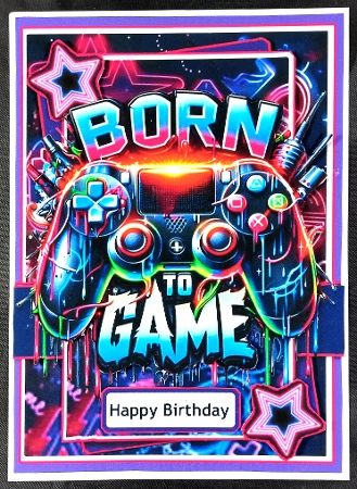 5x7 ~ Born To Game by Linda Short