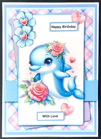 5x7 ~ Cute Dolphin Birthday Wishes by Linda Short
