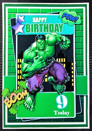 5x7 ~ Boom Hulk Birthday Ages 8 t0 12 by Linda Short