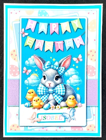 5x7 ~ Happy Easter Rabbit And Chicks by Linda Short