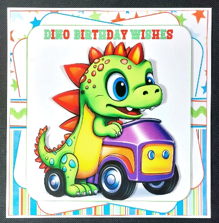 7x7 Dino birthday wishes choice of four mini kit by Linda Short