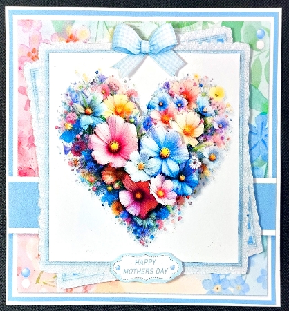 6x6 ~ Spring Flower Heart Bouquet 2 by Linda Short