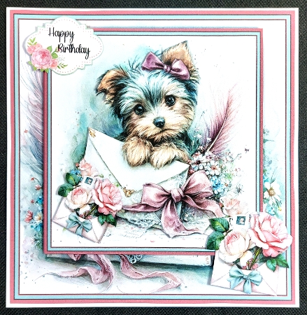 Vintage, Puppie with Envelope - Mini Kit 6x6 by Linda Short