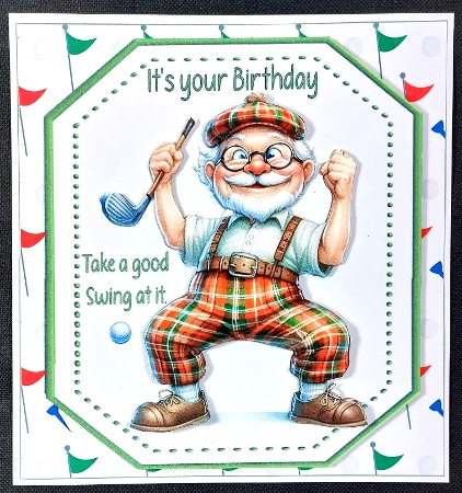 7x7 Grandpa and his golf swing choice of four mini kit by Linda Short