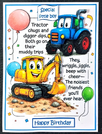 iggers dig and tractors chug 5x7 by Linda Short
