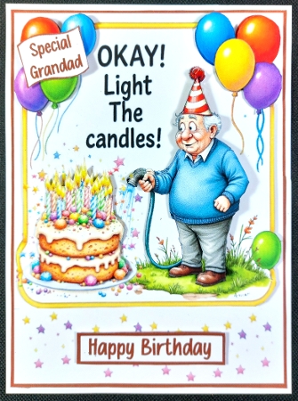 Ok light the candles Male 5x7 by Linda Short