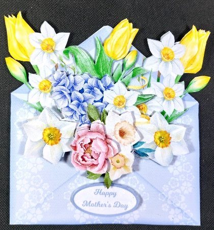 SPRING FLOWERS SHAPED CARD by Linda Short