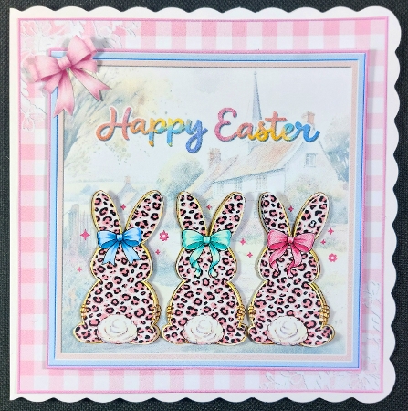 Easter Bunnies 6 6x6ins Topper kit by Linda Short