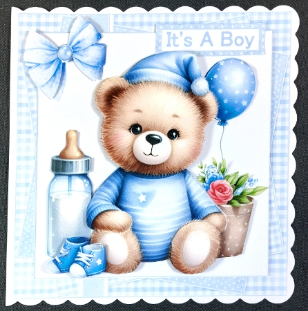 7x7 New baby boy choice of four mini kit by Linda Short