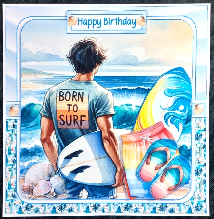 7x7 Born to surf choice of four mini kit by Linda Short