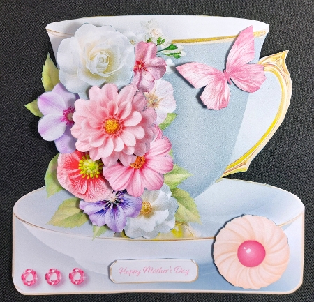 Colourful Posy - Teacup Card Mini Kit by Linda Short