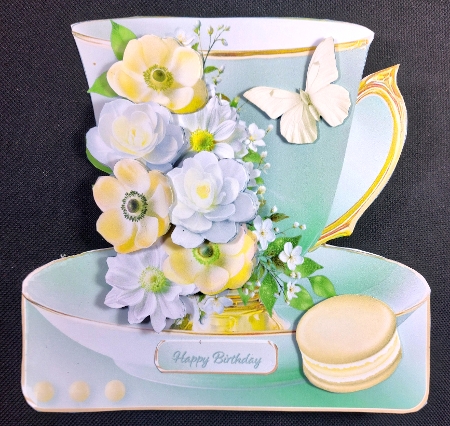 cup1431529_1648 - Lemon and White Posy - Teacup Card Mini Kit