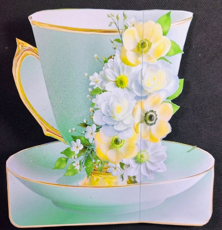 Lemon and White Posy - Teacup Card Mini Kit by Linda Short
