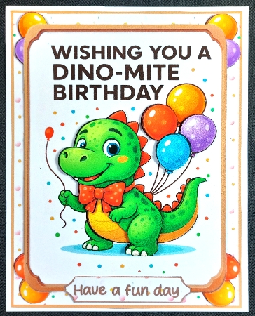 A Dinosaur stomps by 5x7 by Linda Short