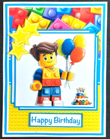 Lego Birthday #1 Mini Kit 5x7 (3) by Linda Short