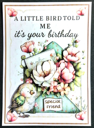 A little bird told me its your birthday 5x7 by Linda Short