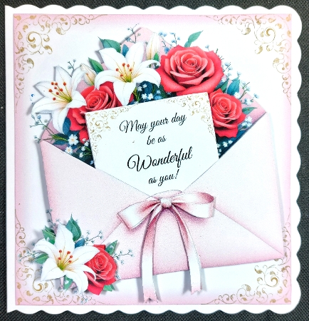 Lilies & Roses Envelope Card by Linda Short