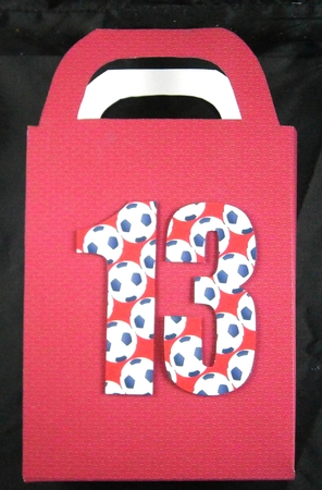 Big Numbers with Football Pattern (red) by Linda Short