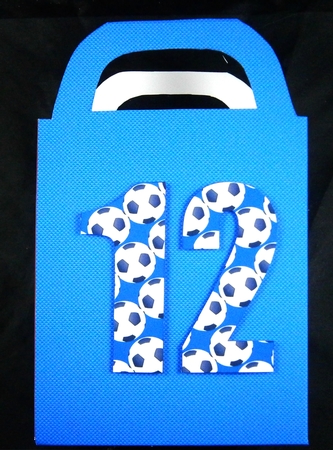 Big Numbers with Football Pattern (blue) by Linda Short