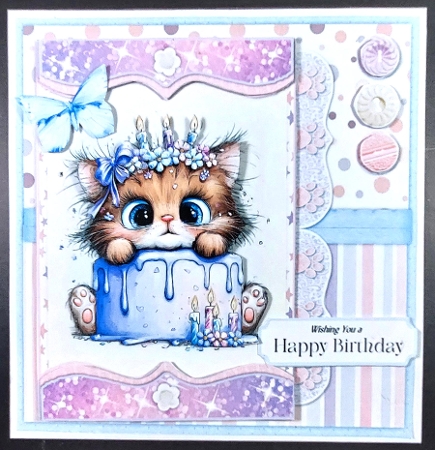 Happy Purr-day 3 6x6 by Linda Short