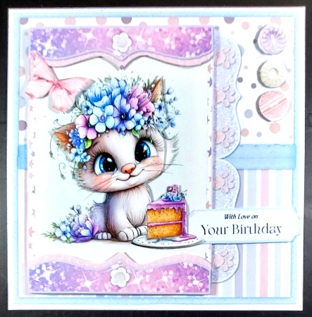 Happy Purr-day 4 6x6 by Linda Short