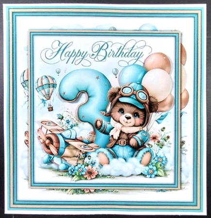 Birthday Pilot Bear 1-5 Years - Mini Kit 6x6 by Linda Short